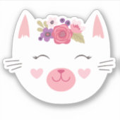 Sticker Soirée d'anniversaire à la petite Kitty Girl (Devant)