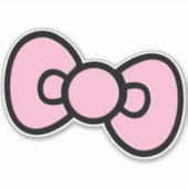 Sticker Soirée d'Anniversaire Mignonne Rose Bow (Devant)