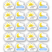 Sticker Soirée du matin Routine Kawaii Sun & Moon Planner (Devant)