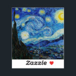 Sticker Soirée Van Gogh Starry. Impressionnisme art vintag<br><div class="desc">Van Gogh "La nuit étoilée" autocollant.</div>