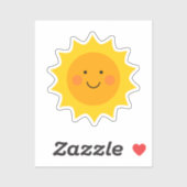 Sticker solaire mignon et souriant (Feuille)