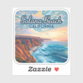 Sticker Solana Beach Californie San Diego Vintage (Feuille)