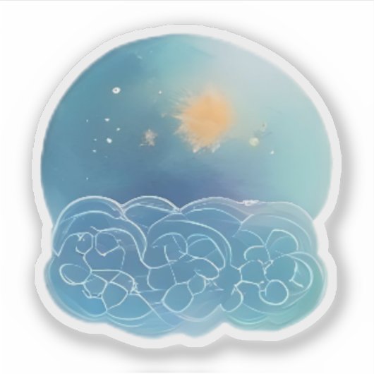 Sticker Solar Drift Above Azure Bloom (Devant)