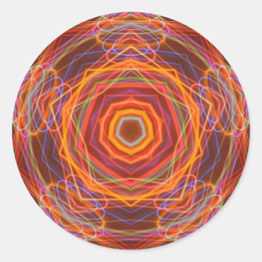 Sticker Solar Mandala Kaliedoscope Fractal Art (Devant)