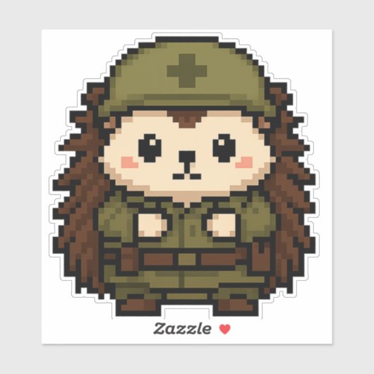Sticker soldat de hérisson 6x6 (Feuille)