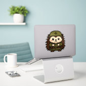 Sticker soldat de hérisson 6x6 (Ordinateur portable sur le bureau)