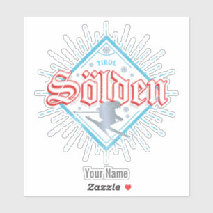 Sticker Solden Tirol Retro Skier Vintage Ski Vacances