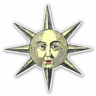 Sticker Soleil coloré à la main de la science de la Renais