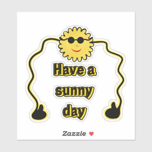 Sticker soleil cool (Feuille)