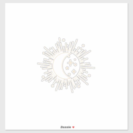 Sticker Soleil et Lune (Feuille)