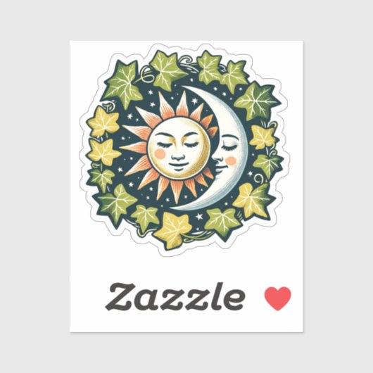 Sticker Soleil et Lune Ivy (Feuille)