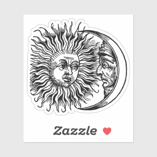 Sticker Soleil et lune médiévaux (Feuille)