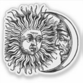 Sticker Soleil et lune médiévaux (Devant)