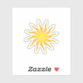 Sticker Soleil flamboyant jaune et orange (Feuille)