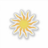 Sticker Soleil flamboyant jaune et orange (Devant)
