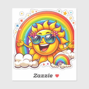 Sticker Soleil Joyeux Répandant la Positivité