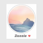 Sticker Soleil levant côtier Calme (Feuille)