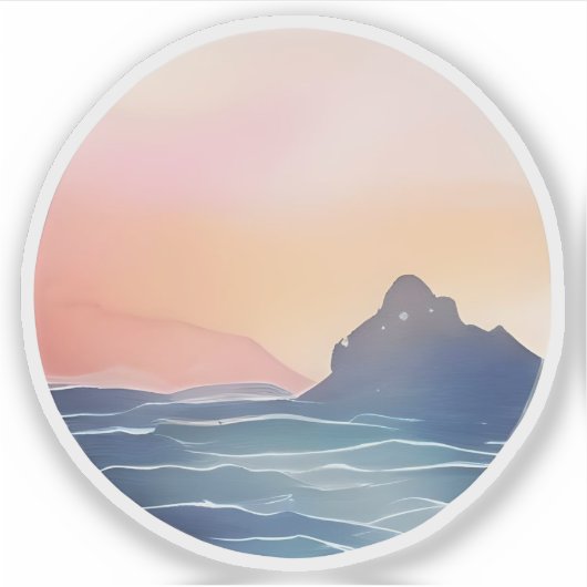 Sticker Soleil levant côtier Calme (Devant)