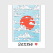 Sticker Soleil levant japonais (Feuille)