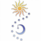 Sticker Soleil, lune et étoiles (Devant)