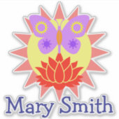 Sticker Soleil, Papillon et Fleur (Devant)