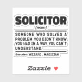 Sticker Solliciteur Noun Définition Avocat Cool En Droit D (Feuille)