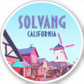 Sticker Solvang Danish Downtown California Vintage (Devant)