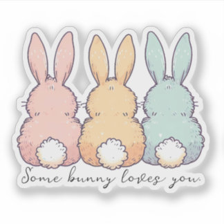 Sticker Some Bunny Loves You Custom Contour
