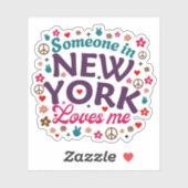 Sticker Someone in New York Loves Me Retro Funny Design (Feuille)