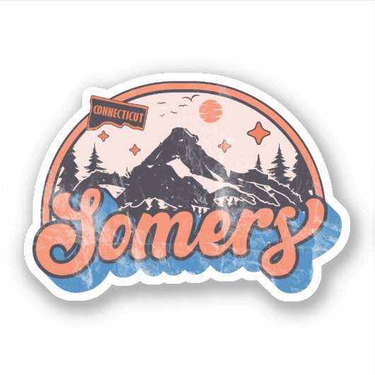Sticker Somers, Connecticut (Devant)
