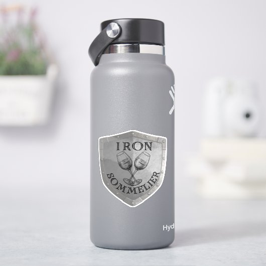 Sticker Sommelier de vin amateur de fer (HydroFlask)