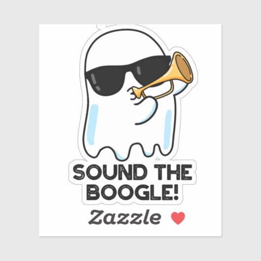 Sticker Son Boogle Funny Ghost Bugle Pun (Feuille)