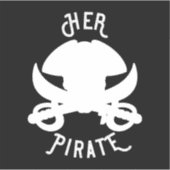 Sticker Son crâne de pirate avec os et épée blancs sur fon (Devant)