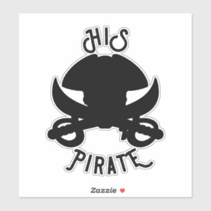 Sticker Son Pirate Black Crossbones Crâne et épée