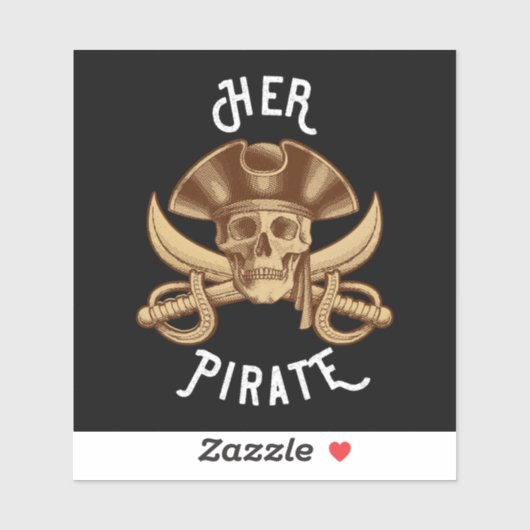 Sticker Son Pirate Vintage Crossbones Crâne & Sticule d'ép (Feuille)