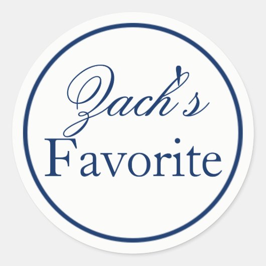 Sticker "Son préféré" Groom Wedding Favor - Marine (Devant)