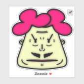 Sticker Son visage de dessin animé Mustache v1 (Feuille)