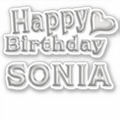 Sticker Sonia Happy Birthday (Devant)