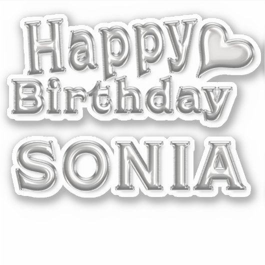 Sticker Sonia Happy Birthday (Devant)