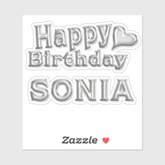 Sticker Sonia Happy Birthday (Feuille)