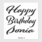 Sticker Sonia Nom Prénom Anniversaire de la Broderie noire (Feuille)