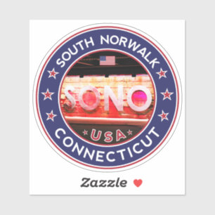 Sticker SONO South Norwalk Connecticut, South Norwalk