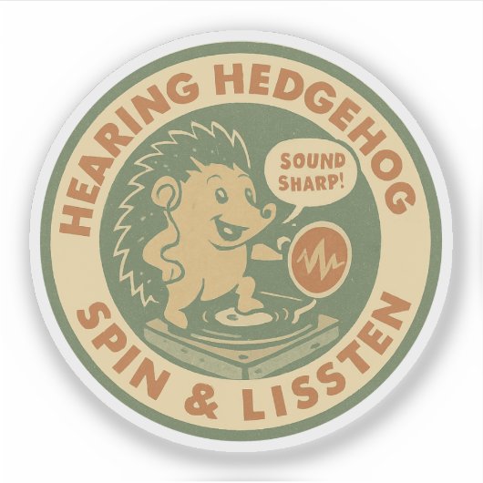 Sticker Sono Vintage Sharp Audiologie DJ (Devant)