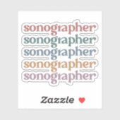 Sticker Sonographe Ultrasound Tech Retro Sonographer Cadea (Feuille)