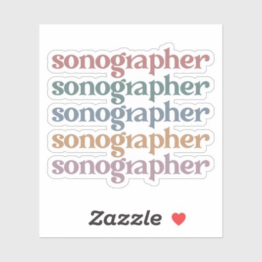 Sticker Sonographe Ultrasound Tech Retro Sonographer Cadea (Feuille)