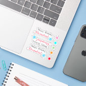 Sticker Sophistiqué "Joyeux Anniversaire" avec forme étoil (Ordinateur portable avec iPhone)