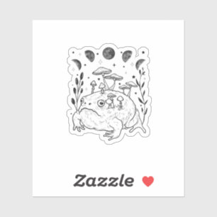 Sticker Sorcellerie de grenouille esthétique Academia Lune