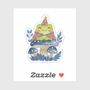 Sticker Sorcier Cottagecore Grenouille sur Champignon