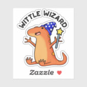 Sticker Sorcière Assistant Drôle Lizard Pun (Feuille)