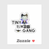 Sticker sorcière casquette transparent (Feuille)